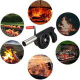 Manual BBQ Blower, Barbecue Hair Dryer, BBQ Grill Fire Starter, Portable Household Hand Blower, Flame Exciter for BBQ Picnic Outdoor Camping Hiking Cooking Tool, Hand Crank BBQ Fan, Combustion Supporting Blower, Picnic Camping Stove Accessories