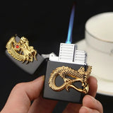 Gas Craving Dragon Lighter, Disposable Cigarette Lighter, Gas Storm Lighter, Easy To Use Flip Lighters, Classic Fashionable Lighters, Creative Retro Lighter