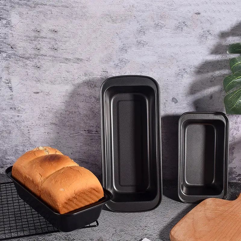 Rectangular Baking Tray, Nonstick Carbon Steel Baking Pan Cake Tools, Black Non-Stick Mold Storage Trays Sausage Bread, High Temperature Resistant Bread Baking Tray, Carbon Steel Non-stick Toast Mold, Bakeware Baking Tool