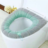Warm Toilet Seat Cover Mat, Toilet Seat Lid Cover, Bathroom Toilet Pad Cushion With Handle, Stretchable Toilet Seat Cushioned Cloth, Thicker Soft Washable Toilet Warmer