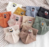 Pack of 4 Embroidered Smileys Women Ankle Socks
