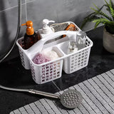 Multigrid Durable Plastic Toiletries Storage Basket, Portable Bathroom Bath Storage Basket, Drainage Holes Plastic Bathroom Storage Organizer