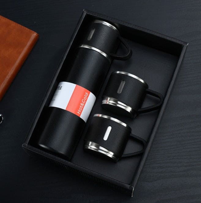 Vacuum Flask Mug Set, Stainless Steel Vacuum Flask Tumbler For Coffee Hot Water, Business Thermoses Mug, Double Layer Vacuum Insulated Flask Tumbler, Thermal Water Bottle, Leaf Proof Travel Mug, Trip Water Bottle For Car, 500Ml Bullet Thermos Bottle