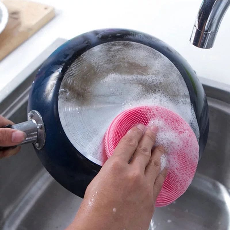Set of 4 Multipurpose Silicone Dish Sponge, Kitchen Cleaning Scrubber, Silicone Dish Scrubber