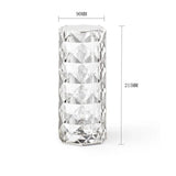 Rose Crystal Rechargeable Table Lamp, Diamond Touch Sensor Battery Desk Lamp, LED Romantic Desk Light, RGB Remote Control Night Light Projection Table Lamp