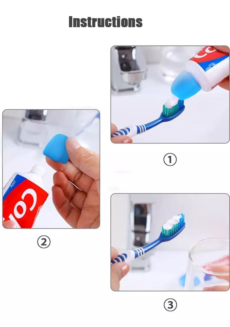 Silicone Lazy Self-Closing Toothpaste Tube Squeezer, Self-Closing Toothpaste Caps,  Silicone Manual Toothpaste Squeezer, Squeezing Toothpaste Device,  Toothpaste Cap Self-Closing Edible