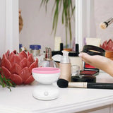 Automatic Cosmetic Brush Cleaner, Electric Makeup Brush Cleaner, Portable ABS Silicone Makeup Brush Bowl Washing Tool, Auto Clean Quick Spin Dry Makeup Brush Cleaner