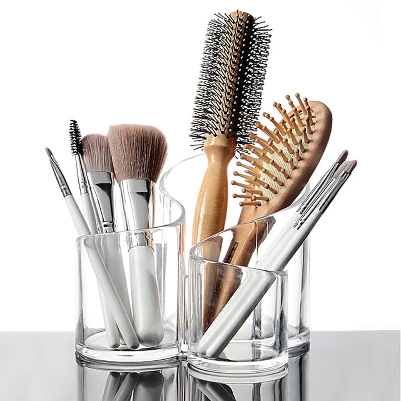 Acrylic Makeup And Brush Holder, Wavy Acrylic Makeup Brush and Cosmetic Holder, Makeup Brush Organizer