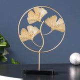 Metal Brass Golden Gingko, Mons tera Leaves Sculptor, Desktop Ornament Home Décor