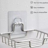 Stainless Steel Soap Dish, Creative Soap Rack, Drill Free Soap Sponge Storage, Wall Mounted Shampoo Holder, Stainless Steel Soap Sponge Holder