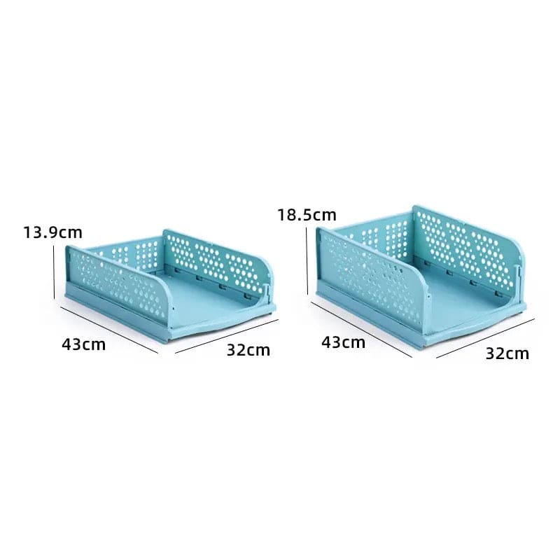 1 Pcs New Stacking Wardrobe, Foldable Clothes Storage Rack, Kitchen Gap Organizer Shelf, Toy Snack Book Storage Basket Closet Storage Bin, Wardrobe Shelf Drawer Organizer, Clothes Pants Drawer Separation Storage Box, Plastic Layered Storage Rack