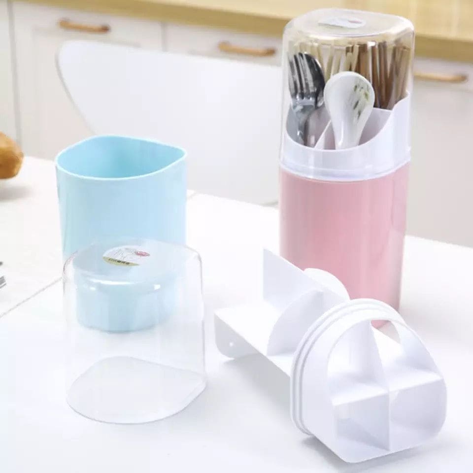 4 Compartment Cutlery Holder, Creative Cutlery Draining Rack, Draining Container For Forks Knife