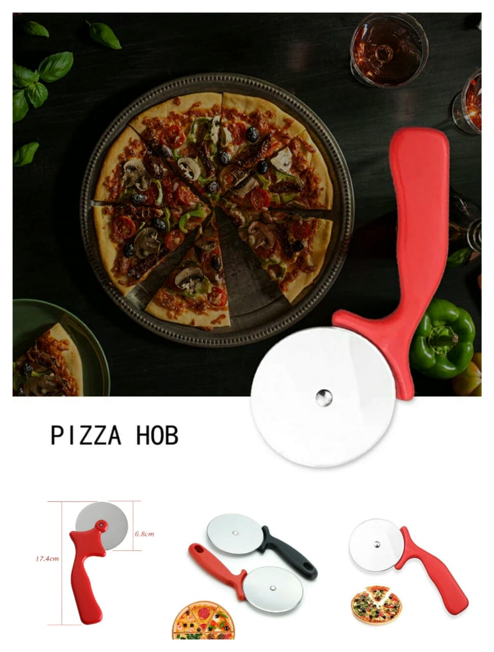 Stainless Steel Pizza Knife, Single Wheel Pizza Cut Tool, Kitchen Cake Tool, Super Sharp Pizza Slicer