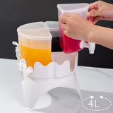 4 Grid Cold Rotating Kettle, Household Beverage Container, Cool Water Bucket, Beverage Dispenser with Spigot Water Bottle, 4L Water Bottle for Wedding Bar Outdoor Party Home Party, Water Jug With Faucet, Drink Jug Bucket, Detachable Liquid Dispenser