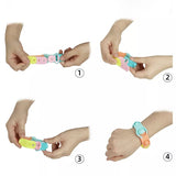 Push Pops Bubble Bracelet, Silicone Simple Dimple Toy Jewellery, Anti Stress Pop Up Wrist Band, Silicone Antistatic Bracelet Wristband Toys for Kids, Push Poke Bubble Anti stress