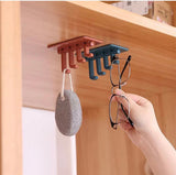 ABS Wall Hooks Storage Rack, Seamless Rotatable Strong Hook, Rotatable 4-Hook Key Hook Wall Self Adhesive Key Wall Hanger