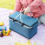 Foldable Picnic Basket, Outdoor Picnic Bag, Portable Insulated Picnic Basket, Large Capacity Camping Insulated Lunch Bag, Garden Yard Picnic Basket and Backpack, Home Storage Basket,  Hamper Insulated Picnic Basket, Folding Portable Market Basket