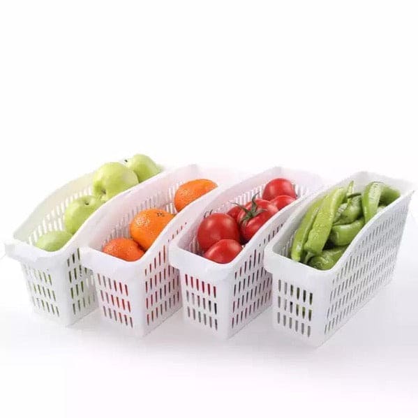 Kitchen Organizer Basket, Drawer Adjustable Storage Box, Retractable Drawer Space Saver Slide Fridge Rack, Classified Organizer Container, Vegetable Drain Basket