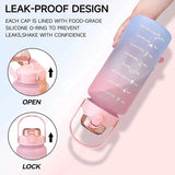 2L Gradient Water Bottle,  Flip Lid Drink Jug, Water Flask Drinking Bottle, Outdoor Sports Portable Plastic Cold Water Cups, Transparent Frosted Plastic Water Bottle