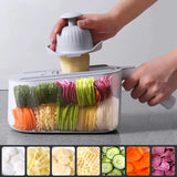 Artifact Vegetable Cutting Shredder, Household Multifunction Slicer Grater, Double Draining Hand Guard Design Fruit Peeler, Professional Grater With Adjustable Blades, Manual Vegetable Cutter, Kitchen Salad Food Chopper With Container And Drain Basket