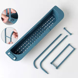 Kitchen Adjustable Drain Basket, Kitchen Sink Drain Rack, Multifunctional Plastic Hanging Rack, Plastic Sink Washcloth Rack