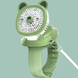 Mini Fan Cartoon Watch, Small USB Rechargeable Wrist Fan, Handheld Desktop Fan, Mini Hand Held Cooling Fan, Mini Cartoon Wristband Fan, Children Travel Air Cooler, Cute Design Fan For Kids