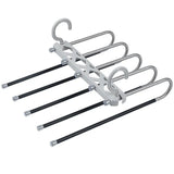 5 in 1 Pant Hanger For Clothes Organizer, Multifunction Shelves Closet Storage Organizer, Stainless Steel Magic Trouser Hangers, Multilayer Jeans Steel Hanger, Adjustable Pants Tie Storage Shelf, Stainless Steel Clothes Hanger