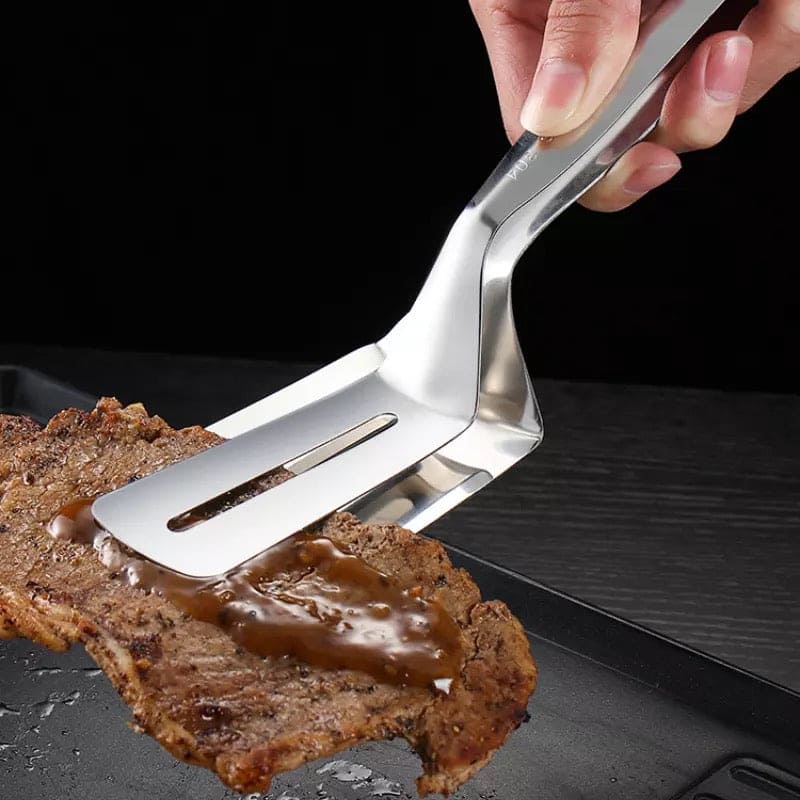 Stainless Steel Steak Clamp, Multi-Functional Food Clip Anti-Scald Bread Clip, Multifunctional Cooking Tong Double Sided Spatula