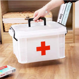 Portable First Aid Kit Emergency Box, Family Medicine Box/Family Emergency Kit Storage Box, Multifunctional Medicine Box, Multi-Layer Plastic Medicine Box, Medicine Storage Organizer, Black Handle Emergency Box