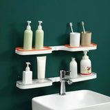 Double Sided Shampoo Holder, Dual Purpose Shelf Wall Mounted Storage Rack, 180 Degree Rotating Storage Rack, Household Storage Rack, Bathroom Foldable Rack