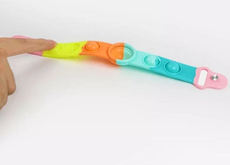 Push Pops Bubble Bracelet, Silicone Simple Dimple Toy Jewellery, Anti Stress Pop Up Wrist Band, Silicone Antistatic Bracelet Wristband Toys for Kids, Push Poke Bubble Anti stress