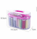 Mini Travel Sewing Box With Color Needle Threads, Sewing Supplies Organizer For Travel, Basic Emergency Sewing Kits Tools Set