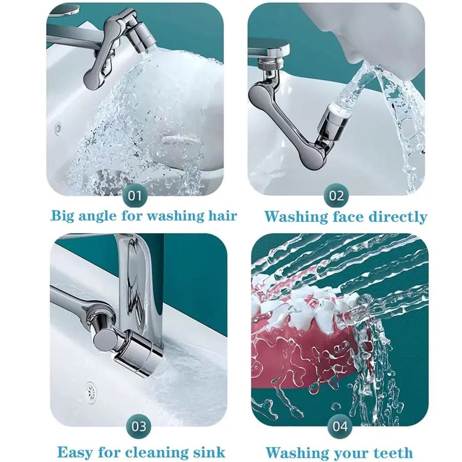 360 Robotic Arm Faucet Sprayer, Universal Rotation Faucet Sprayer, Faucets Aerator Bubbler Nozzle, Sink Face Wash Attachment, Aerator Bathroom Kitchen Sink Faucet Sprayer, Multifunctional Extension Faucet Aerator for Bathroom Kitchen Sink