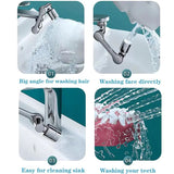 360 Robotic Arm Faucet Sprayer, Universal Rotation Faucet Sprayer, Faucets Aerator Bubbler Nozzle, Sink Face Wash Attachment, Aerator Bathroom Kitchen Sink Faucet Sprayer, Multifunctional Extension Faucet Aerator for Bathroom Kitchen Sink