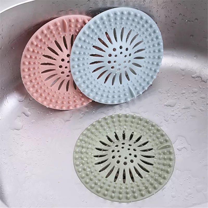 Silicone Sink Drain Stopper, Bathroom Silicone Drain Filter, Bathroom Drain Hair Catcher, Plug Sink Strainer, Sink Sewer Filter Floor Drain