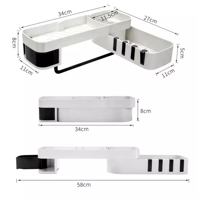 Bathroom Corner Organizer, Storage Cosmetic Rack, Shampoo shelves Soap Holder, No Drilling Wall Mounted Shower Organizer, Rotatable Shower shelf, Wall Mounted Bathroom Accessories