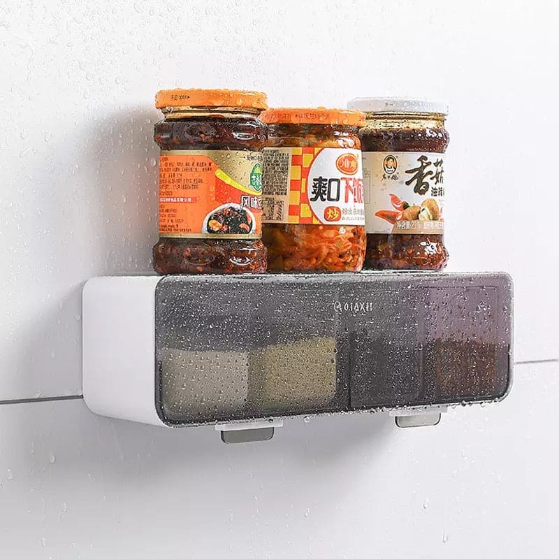 Wall-mounted Four Grid Seasoning Box Wall Mounted
