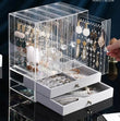 Luxury Jewellery Display Stand, Transparent Acrylic Stand Necklace Jewellery Case, Portable Earrings Jewellery Storage Box, Acrylic Necklace Bracelet Display Stand Shelf, Large Capacity Transparent Jewellery Organizer