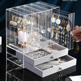 Luxury Jewellery Display Stand, Transparent Acrylic Stand Necklace Jewellery Case, Portable Earrings Jewellery Storage Box, Acrylic Necklace Bracelet Display Stand Shelf, Large Capacity Transparent Jewellery Organizer