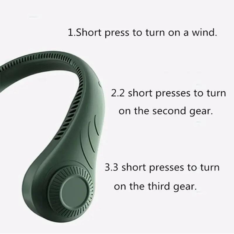 Portable Neck Fan, Bladeless Hanging Neck Fan, Summer Traveling Outdoor Sports Fans, Hands Free Rechargeable Head Fan, Cooling Airflow Wingless Neck Fan, Mini Air Cooler Conditioner for Travel Outdoor, Adjustable Comfy Neck Fan