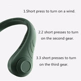 Portable Neck Fan, Bladeless Hanging Neck Fan, Summer Traveling Outdoor Sports Fans, Hands Free Rechargeable Head Fan, Cooling Airflow Wingless Neck Fan, Mini Air Cooler Conditioner for Travel Outdoor, Adjustable Comfy Neck Fan