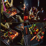 X Shaped Folding BBQ Grill, Stainless Steel Outdoor Camping Picnic Barbecue Grill, Outdoor Charcoal BBQ Grill, Mini Camping Barbecue Rack, Bonfire Grill Stove, Household Charcoal Barbecue Rack, BBQ Large Barbecue Stove