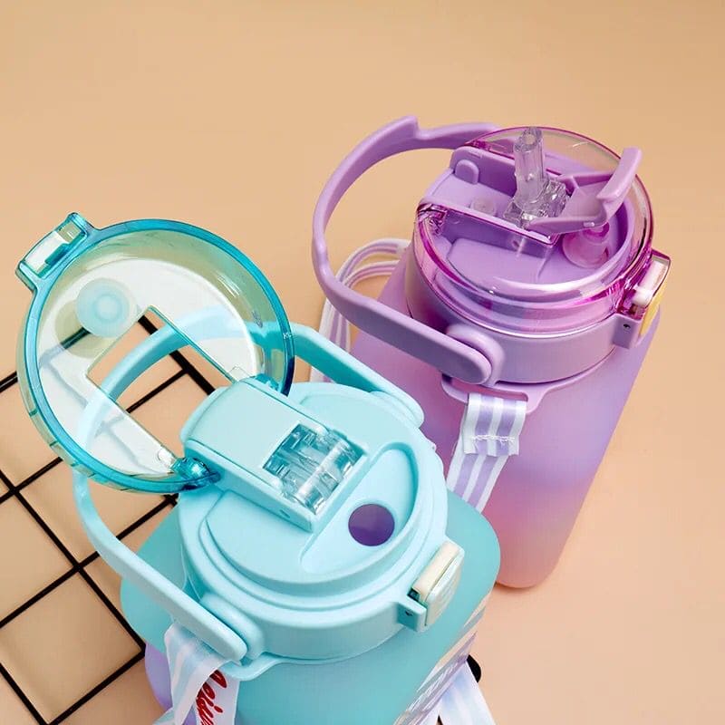 Rainbow Square Water Bottle, 700ml Gradient Color Water Bottle, Portable Cute Kids Water Bottle, Large Capacity Square Belly Water Bottle