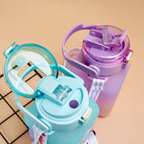 Rainbow Square Water Bottle, 700ml Gradient Color Water Bottle, Portable Cute Kids Water Bottle, Large Capacity Square Belly Water Bottle