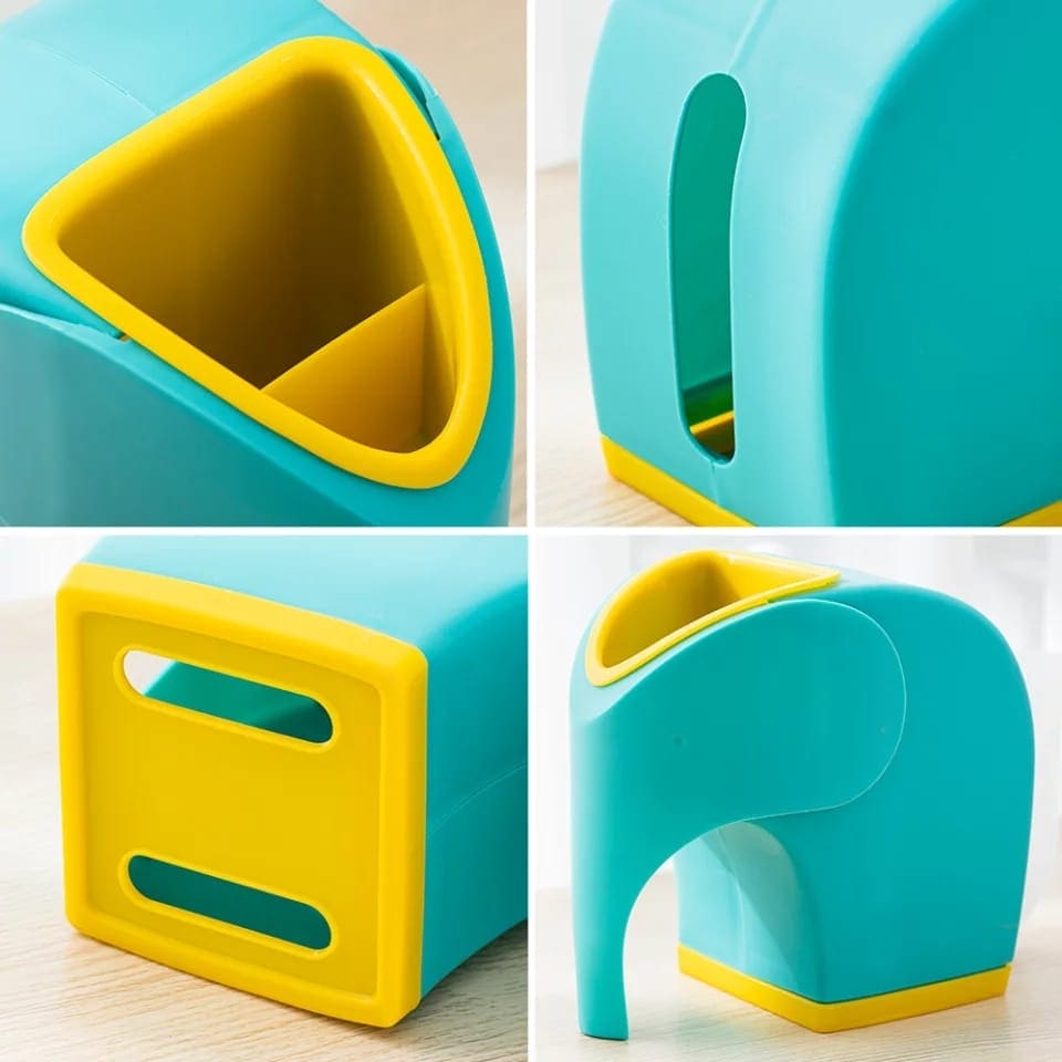 Model Elephant Pen Holder, Tissue Box Home Decoration For Living Room, Children's Desk Decor, Pen Holder Container for Bedroom Dressers, Multifunctional Tissue Box Cover