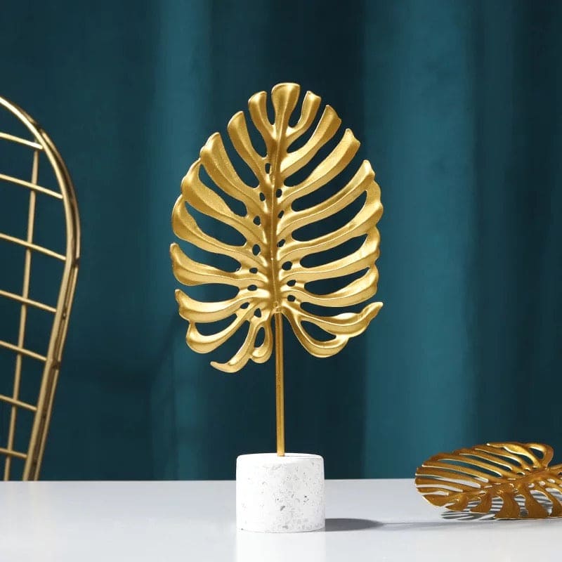 Luxury Gold Turtle Leaf, Artificial Plant Ornament, Cabinet Porch Decor