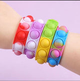 Press Bubble Wrist Band, Pop Bracelet Fidget Toy, Colorful Silicon Bracelet For Kids