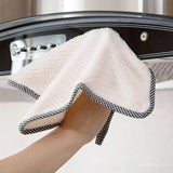 Set Of 3 Kitchen Daily Dish Towel, Microfibre Cleaning Towel, High-efficiency Cleaning Thickened Cloth, Coral Fleece Handable Hand Towel, Bathroom Kitchen Towel, Absorbent Wipe Plush Hand Towel, Multipurpose Cleaning Cloths