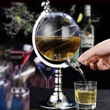 1500ml Globe Shape Dispenser With Funnel And Stopper, Decanter Dispenser For Drinks, World Map Liquor Dispenser
