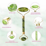 Jade Roller Massager With Face Lifting Guasha Stone, Jade Stone Facial Roller, Dual-Sided Face Massager, Muscle Relaxing Jade Roller